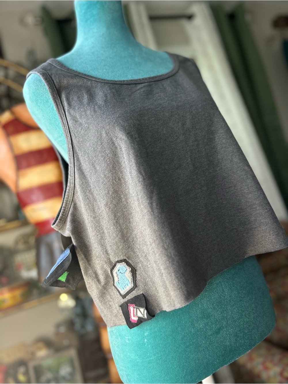 Be and let be - Charcoal Gray Women's Crop Tank Top 🦕